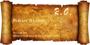 Rubin Olivér névjegykártya